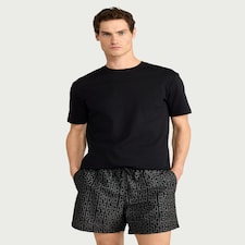 F&F Geometric Print Swim Shorts in Black