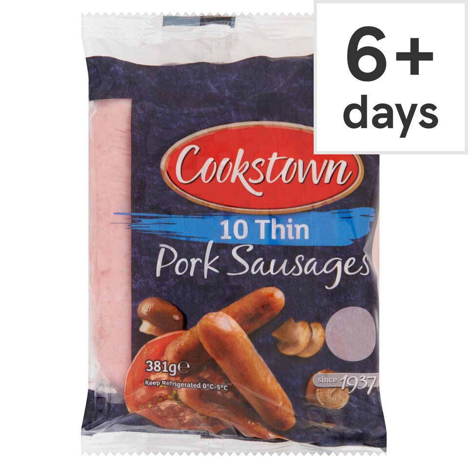 Cookstown Thin Pork Sausages 381G Tesco Groceries