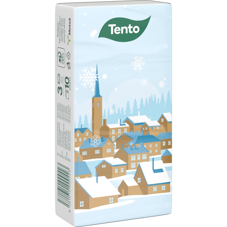 image 1 of Tento Winter Handkerchiefs 3 Plies 10 x 10 pcs