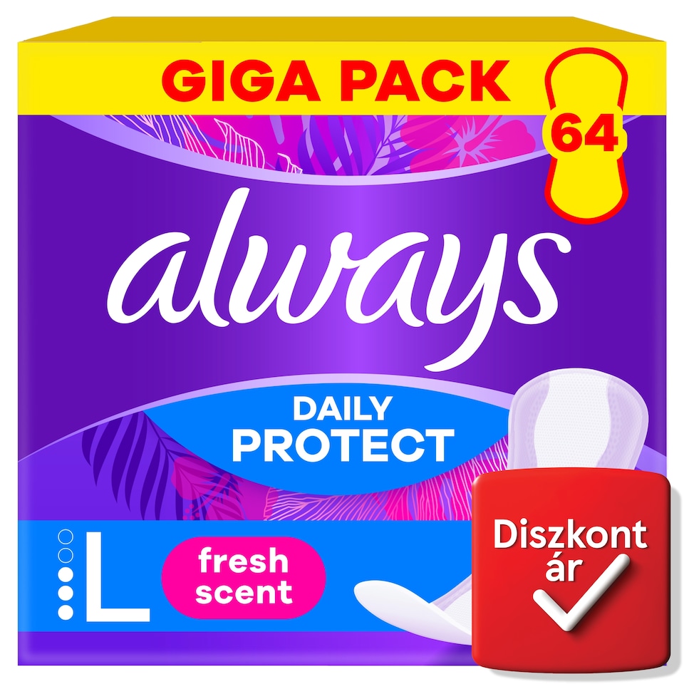 image 1 of Always Daily Protect Extra Long With Fresh Scent Pantyliners 64 Count