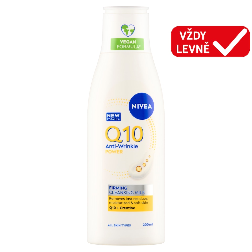 Obrázek 1 pro produkt Nivea Q10 Power Zpevňující čisticí pleťové mléko proti vráskám 200ml