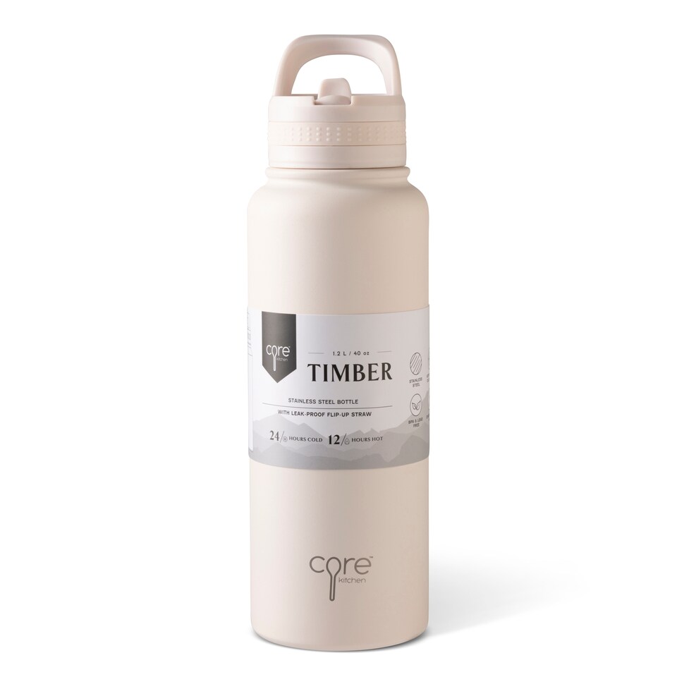image 1 of Core Kitchen Pink Timber with Sipper Lid 1.2L