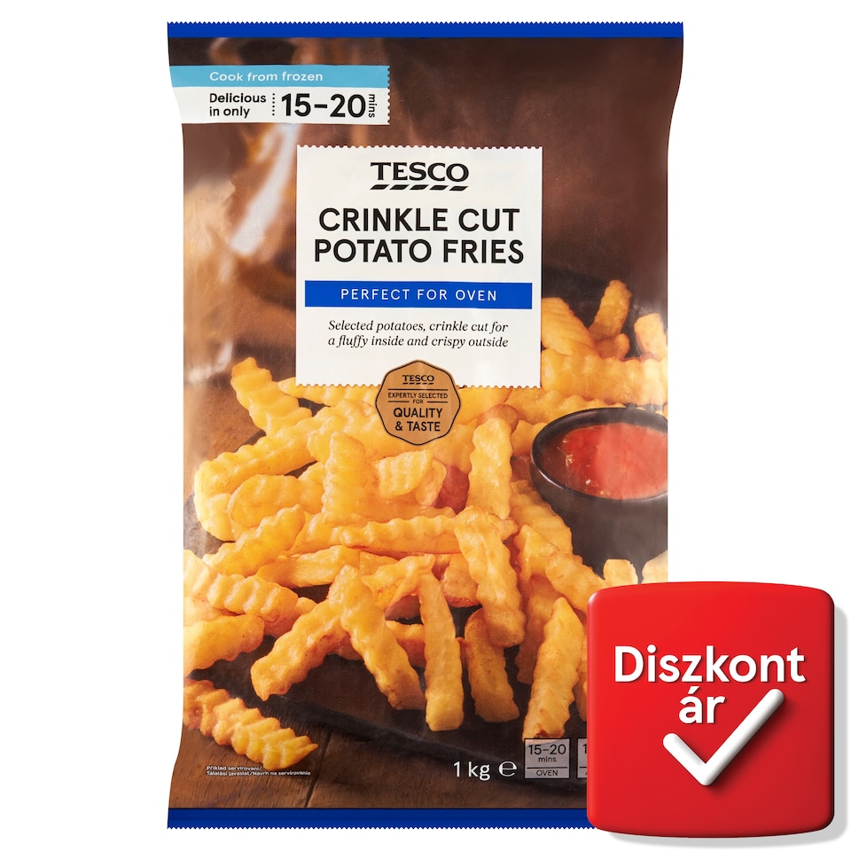 Tesco gyorsfagyasztott elősütött hullámos hasábburgonya 1 kg 