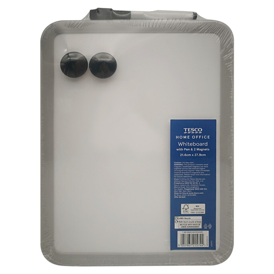 Tesco Dry Erase White Board, Assorted Trim