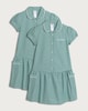 image 4 of F&F School Girls 2-Pack Cotton Rich Gingham Short Sleeved Dresses in Green