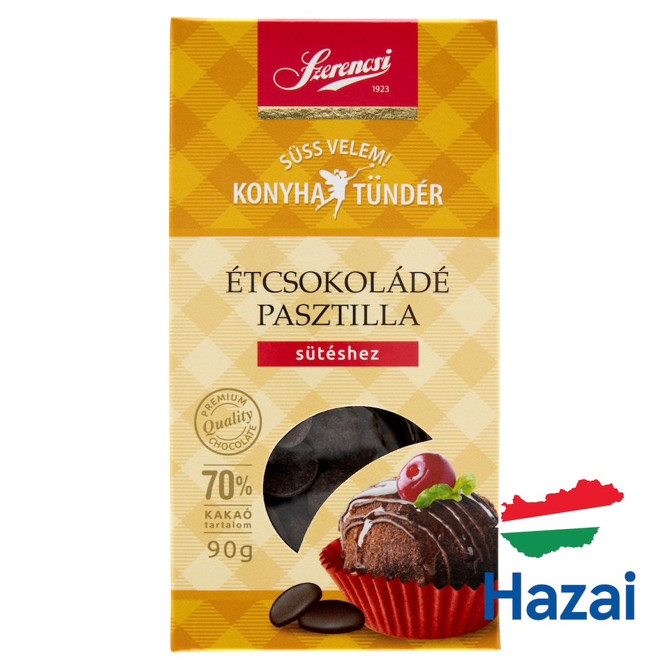 Szerencsi Konyhatündér Dark Chocolate Pastilles for Baking 90 g