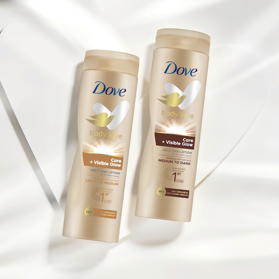 image 1 of Dove Visibleglow Gradual Self Tan Medium To Dark 400Ml