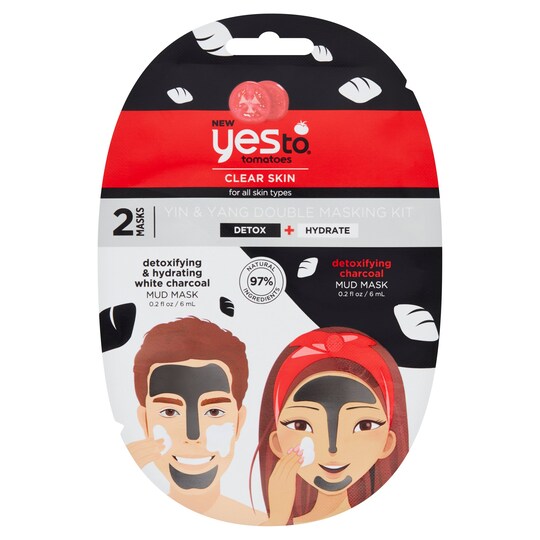 Yes To Double Black & White Charcoal Face Mask 6Ml Tesco Groceries