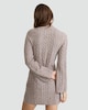 image 3 of F&F Cable Knit Fit and Flare Dress with Wool in Mink