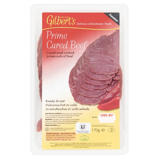 GILBERTS CURED ROAST BEEF 170G Tesco Groceries