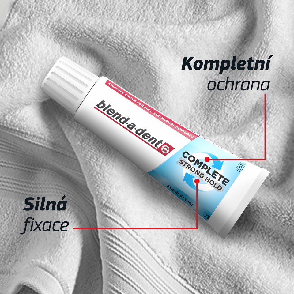 Obrázek 1 pro produkt Blend-a-dent Plus Food Barrier Fresh Fixační Krém Pro Úplné I Částečné Zubní Náhrady 47 ml