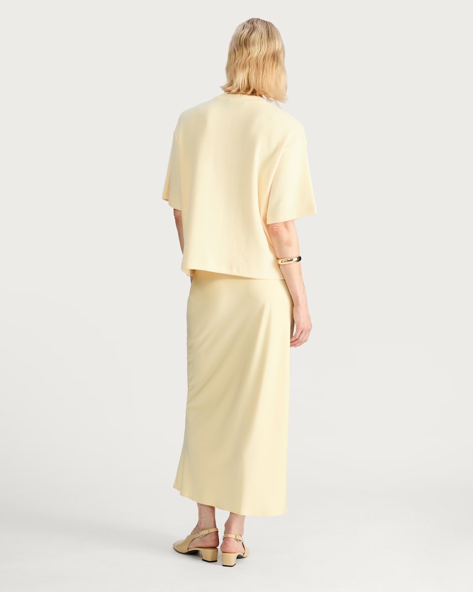 image 1 of F&F Boxy Fit Short Sleeved Brushed T-Shirt in Yellow