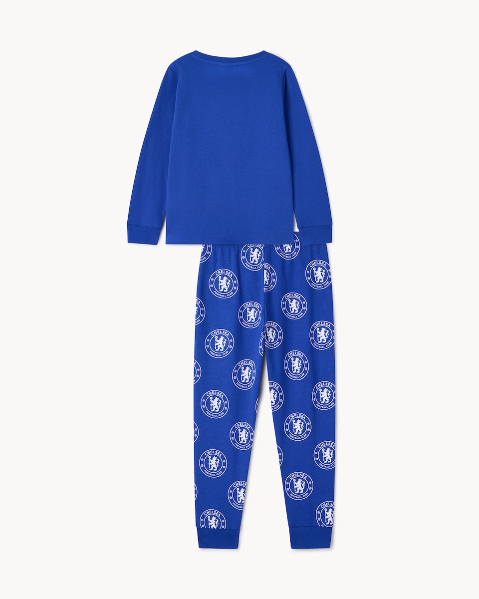 image 1 of Chelsea FC Pure Cotton Pyjama Set in Blue