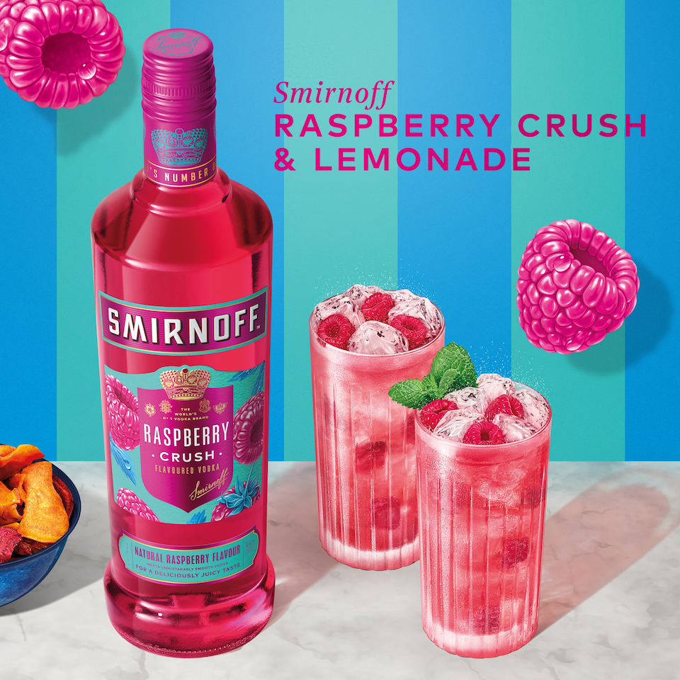 image 1 of Smirnoff Raspberry Crush Vodka Bottle 35% Vol 70cl
