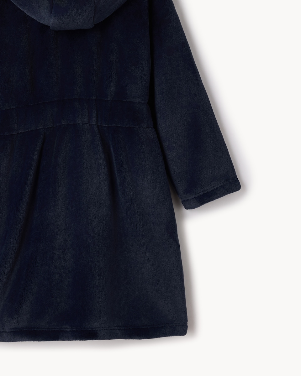 image 1 of F&F Boys Fleece Hooded Dressing Gown in Navy