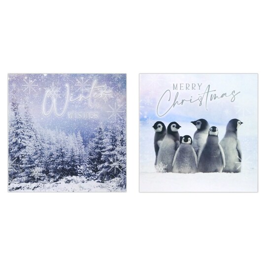 Tesco Trees And Penguins Cards 10 Pack Tesco Groceries
