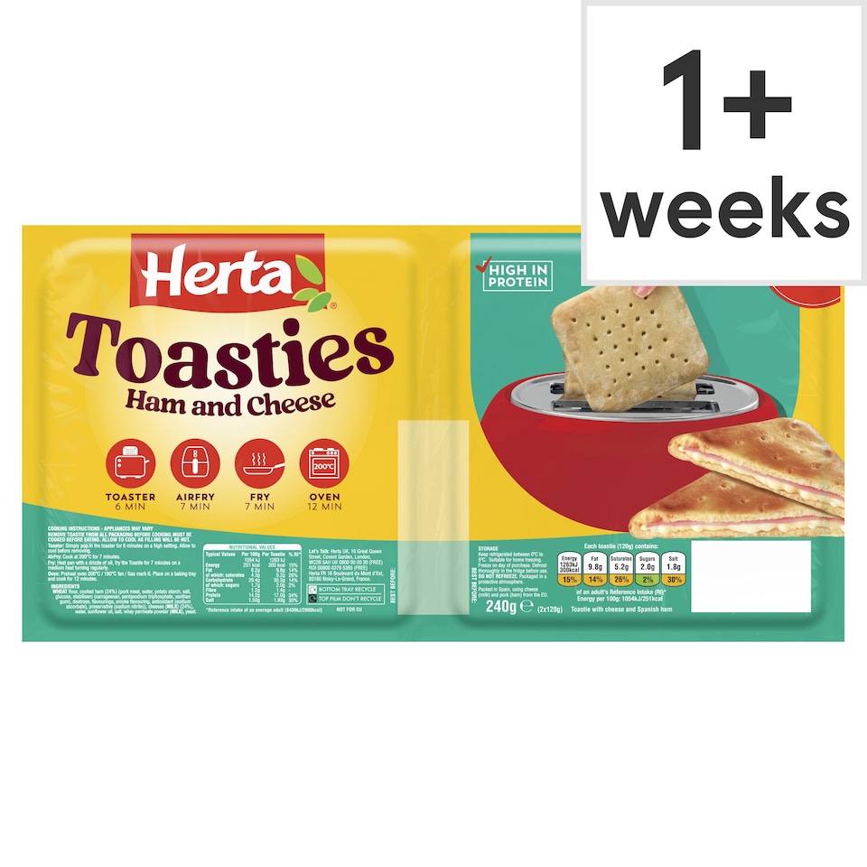 Herta 2x Ham & Cheese Toasties 240g