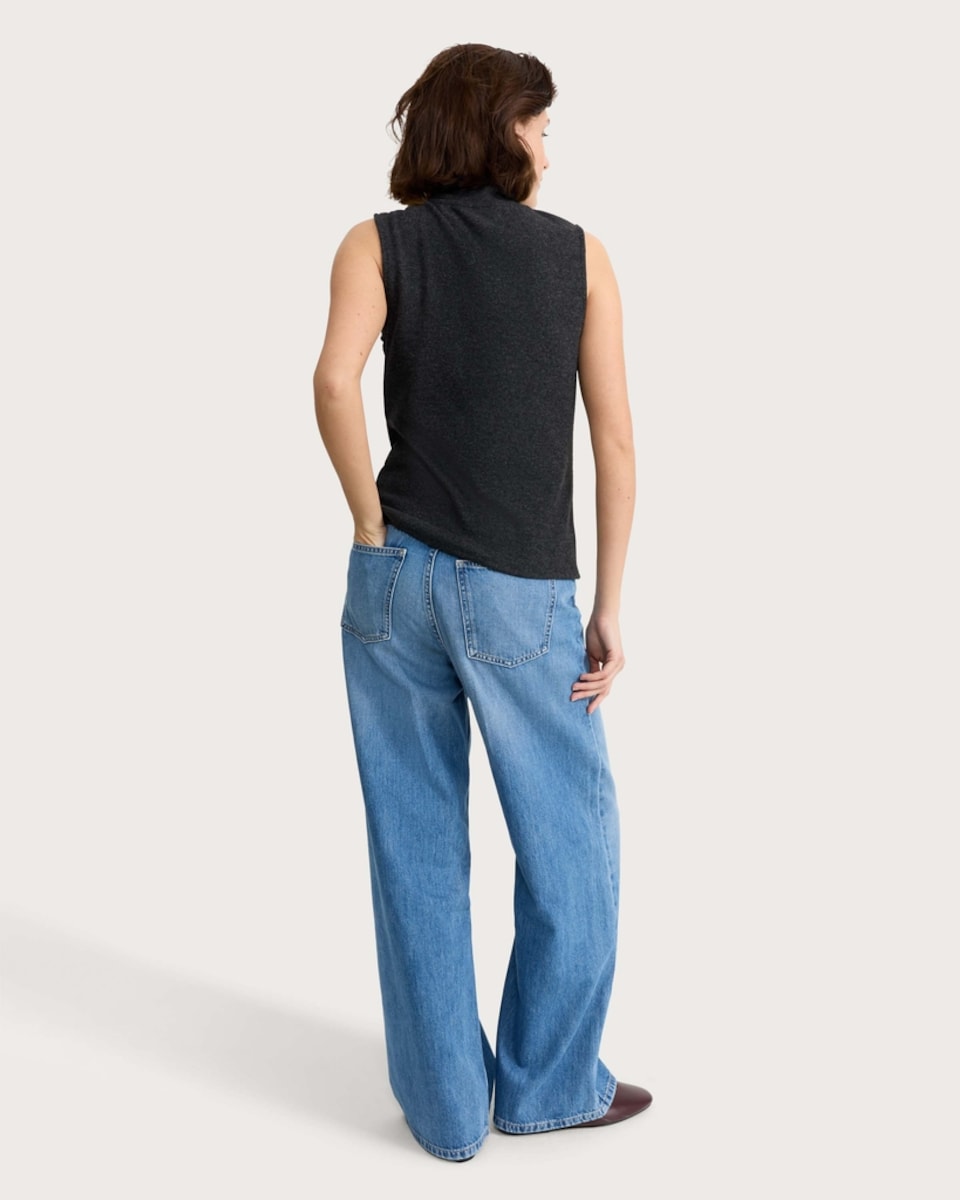 image 1 of F&F Tie Neck Top in Grey