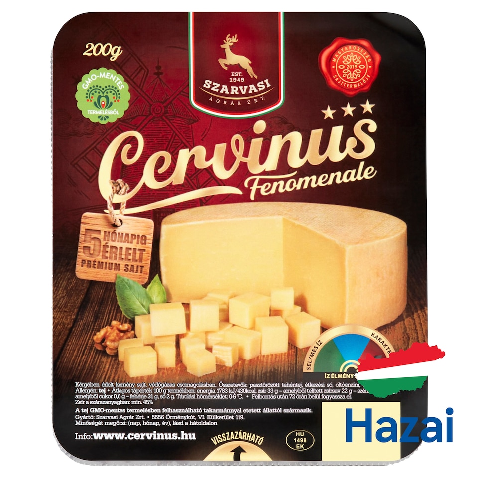 Szarvasi Cervinus Fenomenale kérgében érlelt kemény sajt 200 g