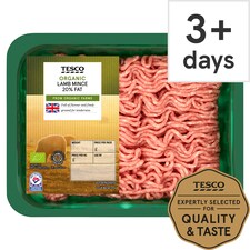 Tesco Organic British Lamb Mince 20% Fat 400G