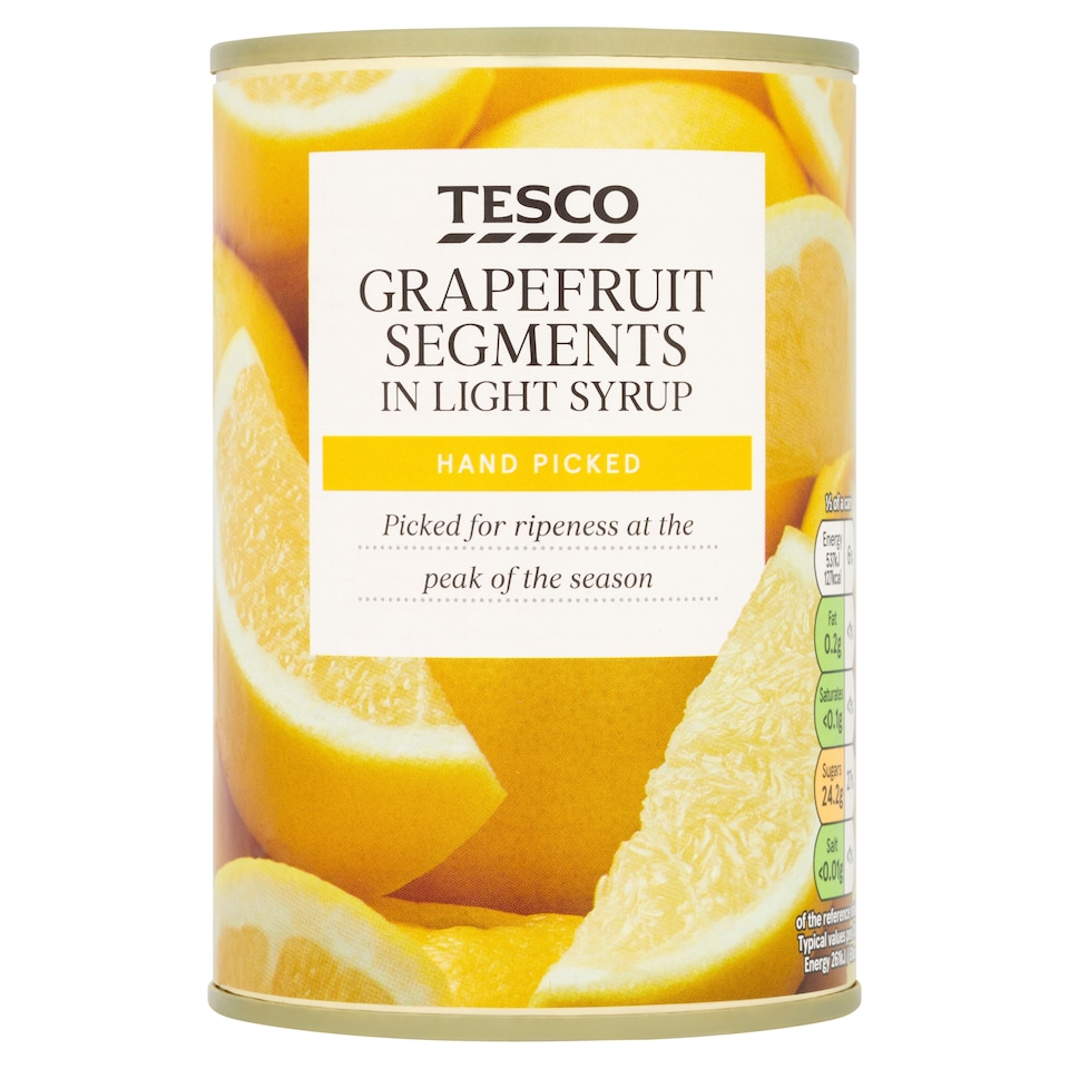 Tesco Grapefruit Segments In Light Syrup 411G
