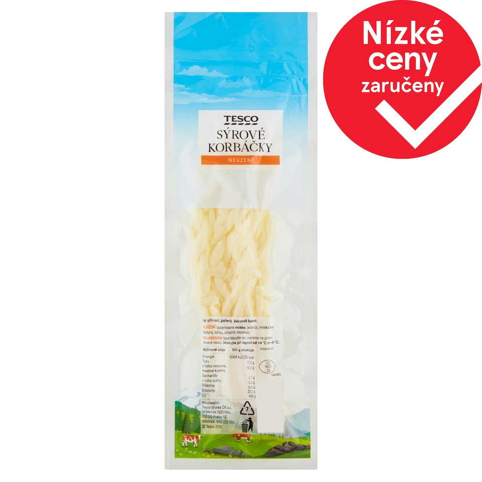 Tesco Sýrové korbáčky neuzené 55g