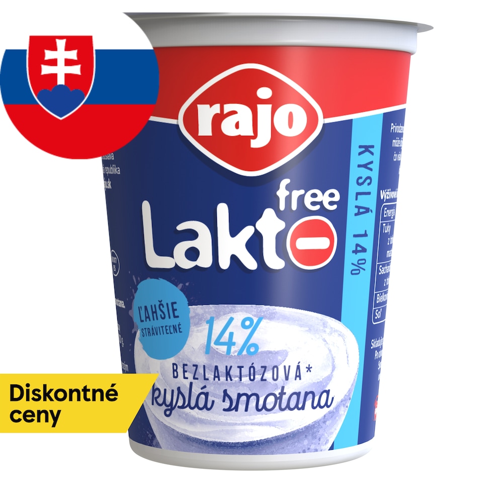 obrázok 1 z Rajo Lakto Free Smotana kyslá 14% 200 g