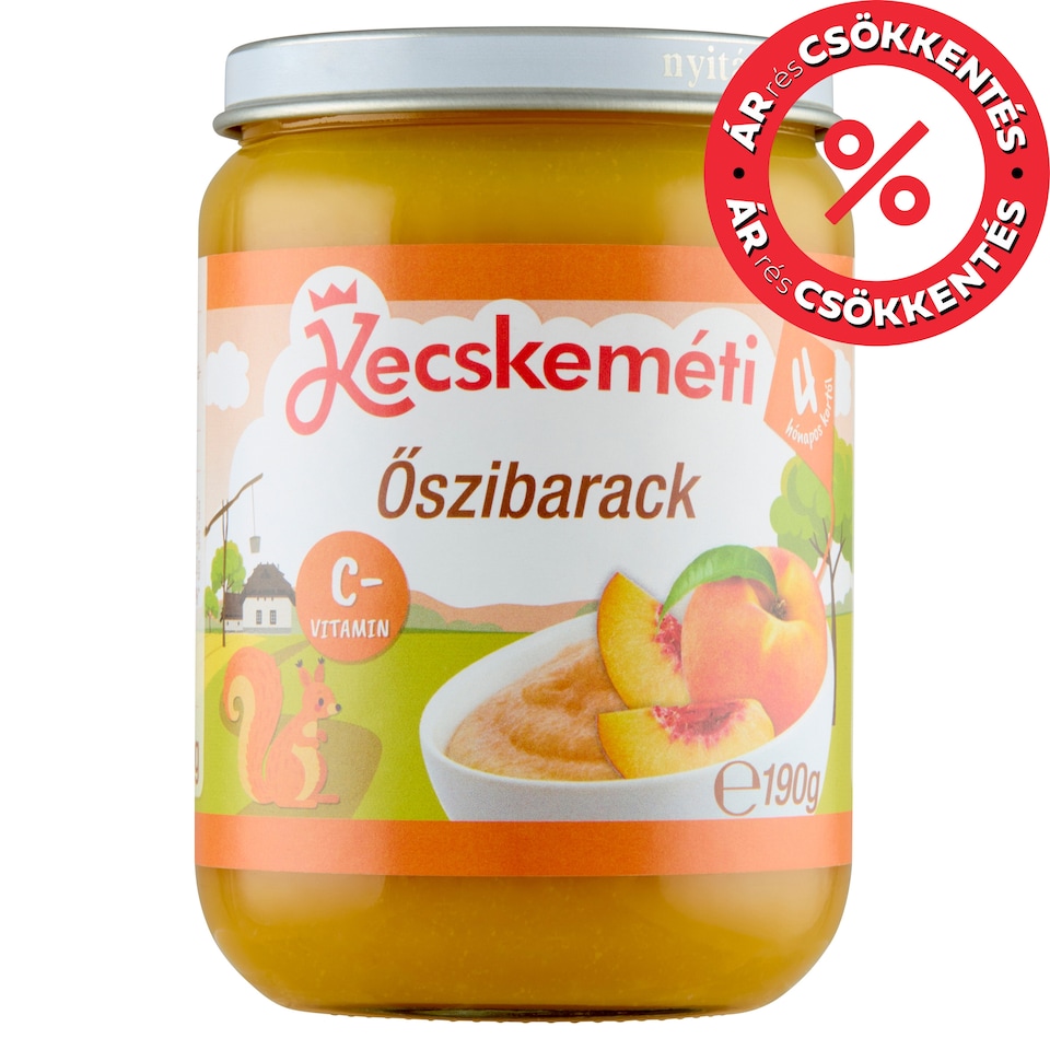 Kecskeméti Peach Baby Dessert 4 Months+ 190 g