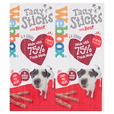 Webbox 6 Tasty Sticks with Beef For Dogs 30g