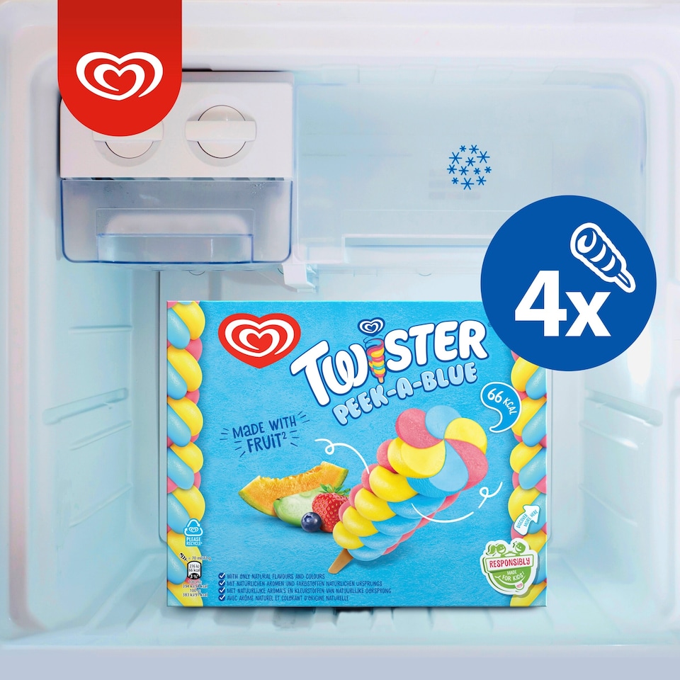 image 1 of Wall's Twister Peek-A-Blue Ice Lollies 4x70ml