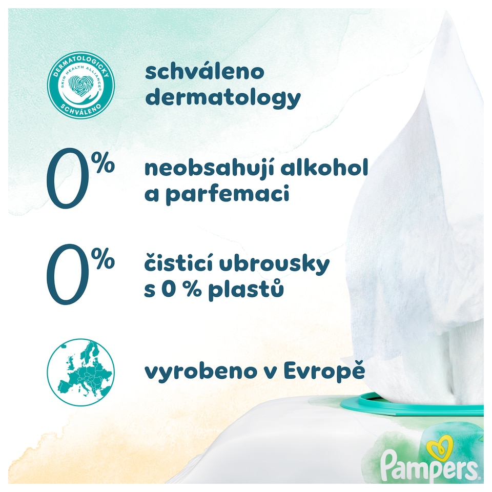 image 1 of Pampers Harmonie Protect & Care Baby Wipes 4 Packs = 176 Wipes