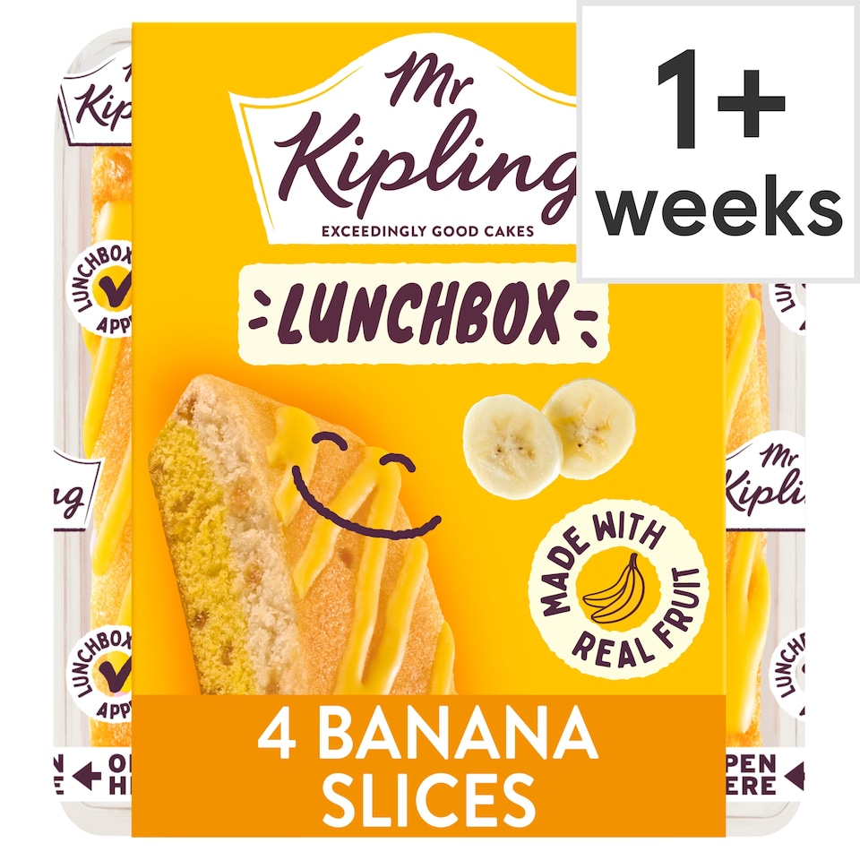 image 1 of Mr Kipling Banana Lunchbox Cake Slices 4 pack