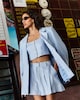 image 1 of F&F Pure Linen Tailored Single Breasted Blazer in Blue