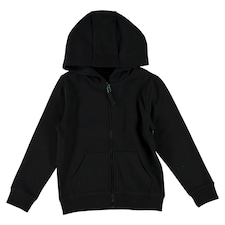 F&F School Unisex Cotton Rich Zip-Up Hoodie in Black