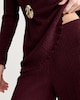 image 2 of F&F Textured Wide Leg Co-ord Trousers in Burgundy