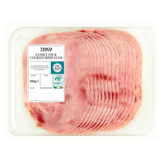 Tesco Family Pack Cooked Irish Ham 300G Tesco Groceries