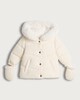image 1 of F&F Baby Faux Fur Hooded Padded Jacket in Cream