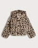 image 4 of F&F Girls Fleece Leopard Print Hooded Jacket in Multi Brown
