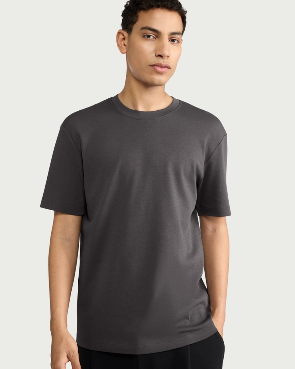image 1 of F&F Pure Cotton Crew Neck T-Shirt in Khaki