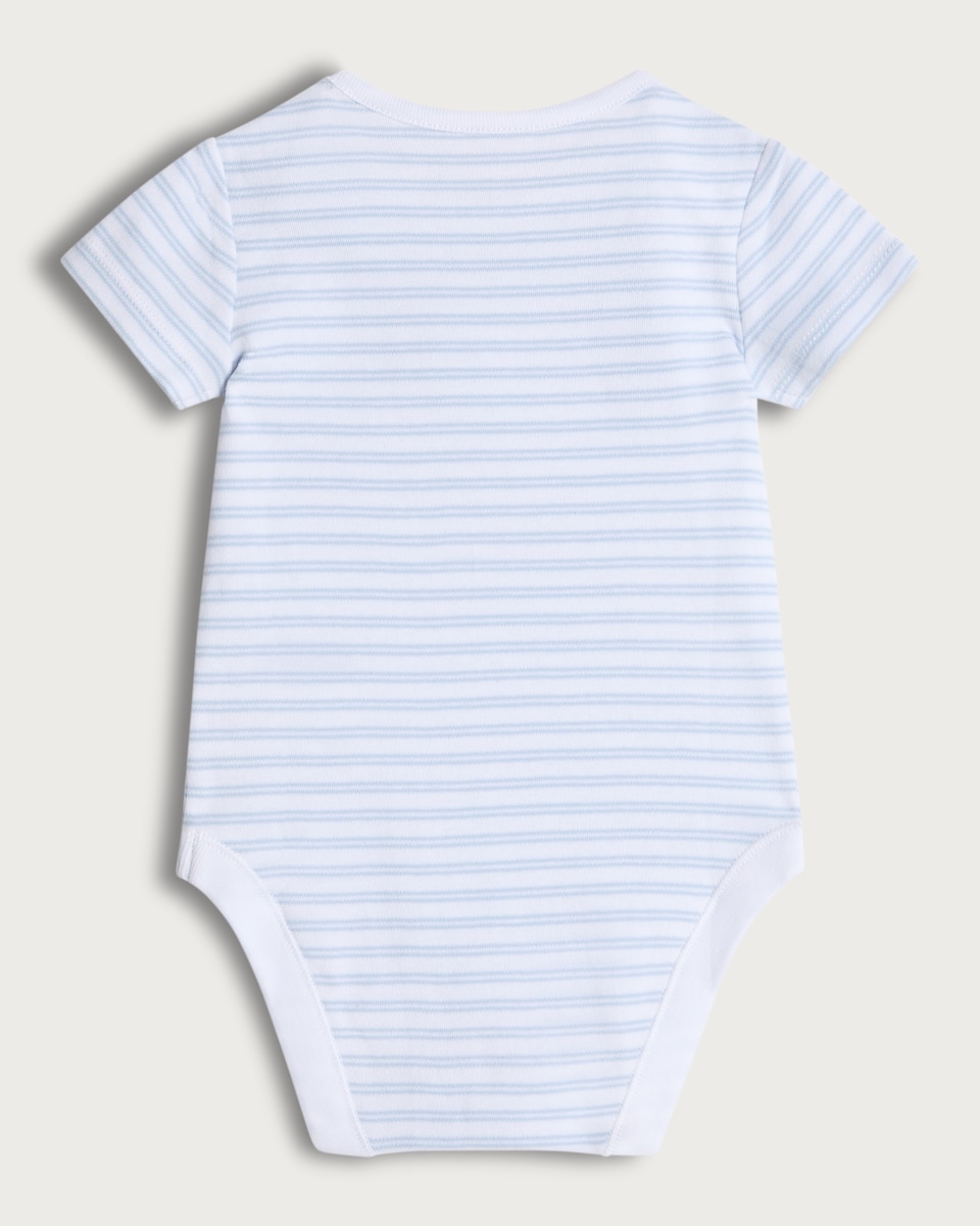 image 1 of F&F Baby 5-Pack Pure Cotton Short Sleeved Bodysuits in Blue