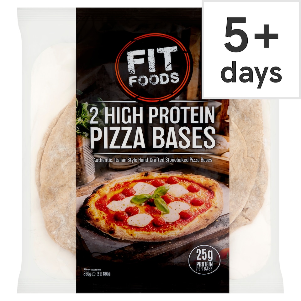 Fit Foods 2 High Protein Pizza Bases 360g (2x180g)