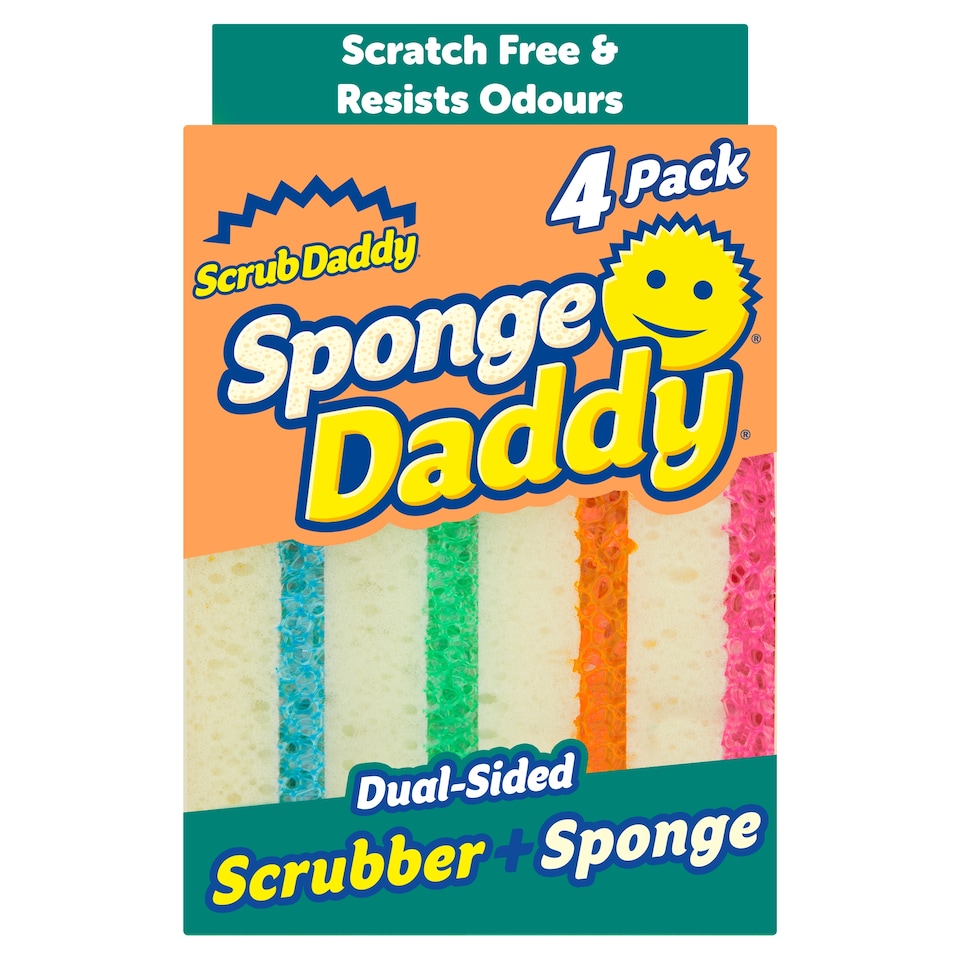 Scrub Daddy Sponge Daddy Dual Sided Sponge 4 Pack