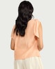 image 3 of F&F Textured Tie Shoulder Blouse in Coral