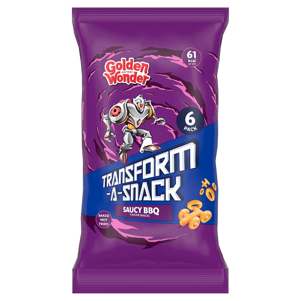 Golden Wonder TAS Saucy BBQ 6 Pack Snacks (6 x 12g)