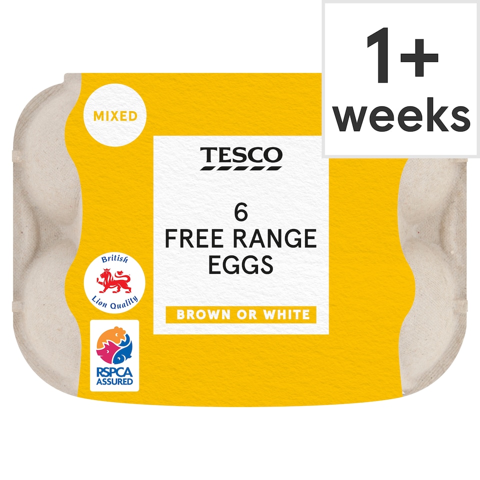 Tesco Free Range Eggs Mixed Sized 6 Pack