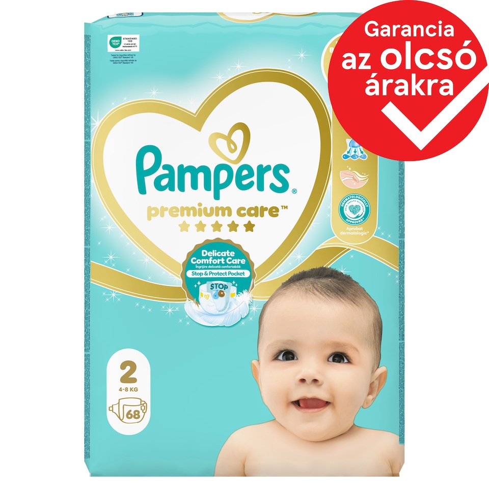 Pampers Premium Care, Méret: 2, 68 Pelenka, 4kg-8kg 1. kép