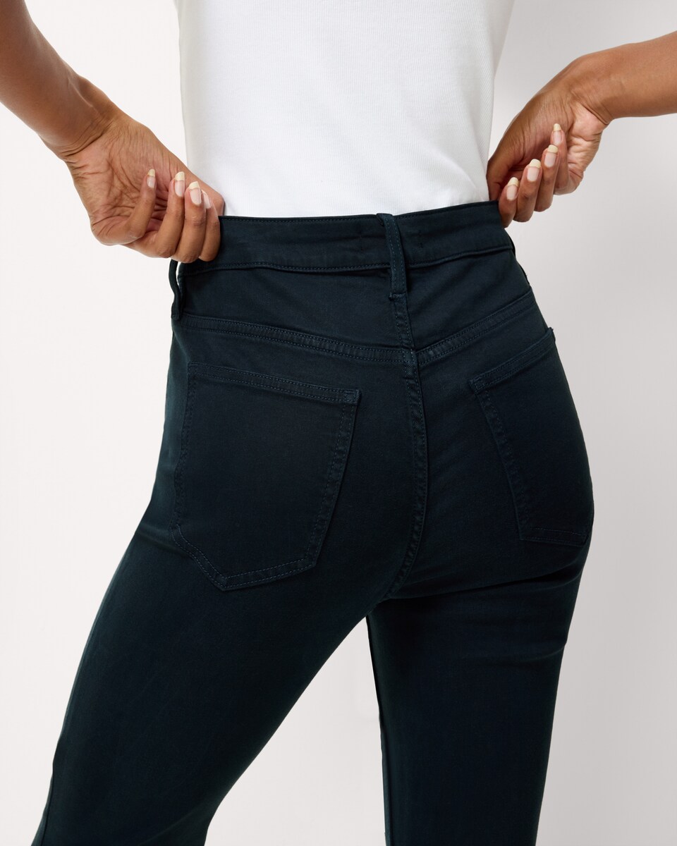 image 1 of F&F Mid Rise Cigarette Jeans in Navy