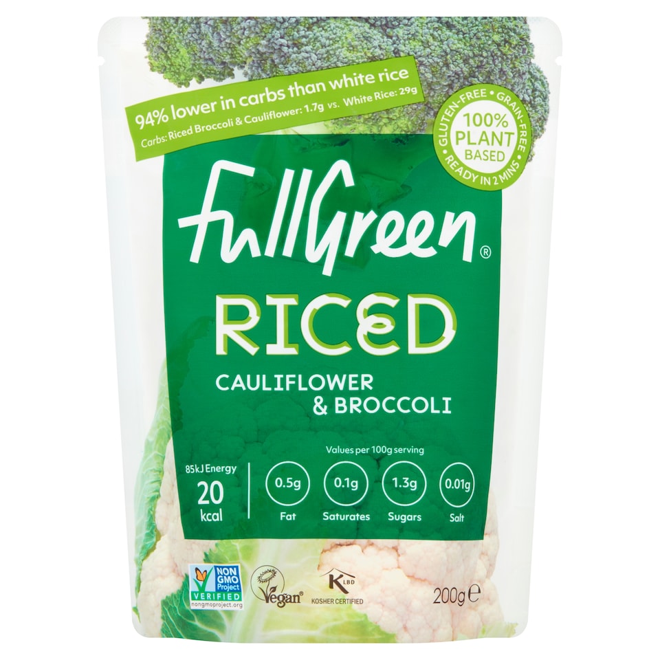 image 1 of Fullgreen Riced Cauliflower & Broccoli 200g