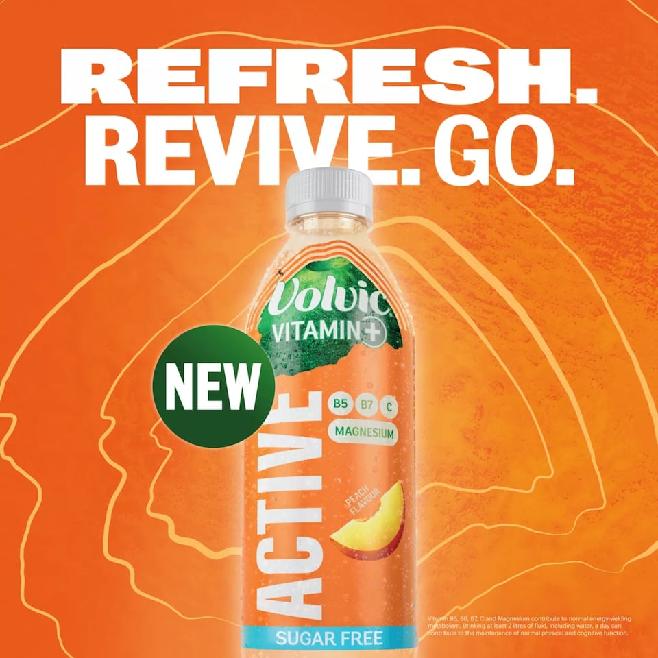 image 1 of Volvic Vitamin + Active Magnesium Peach Flavour Sugar Free 750ml