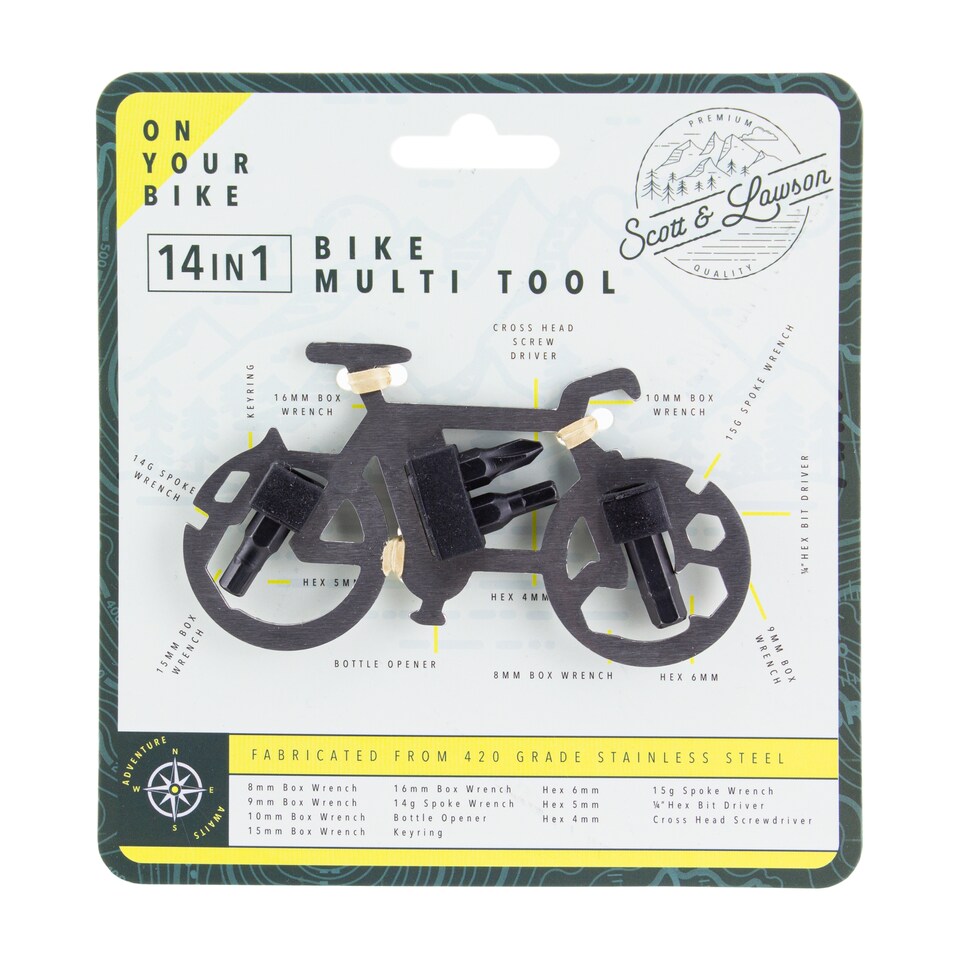Scott & Lawson 14 in 1 Bike Multi Tool